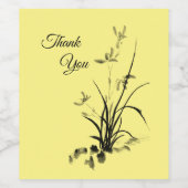 Étiquette Pour Bouteilles De Vin Iris chinois - bw (Étiquettes simples)