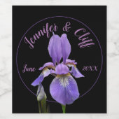 Étiquette Pour Bouteilles De Vin Iris Violet Élégant (Étiquettes simples)
