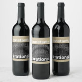 Étiquette Pour Bouteilles De Vin Irrationnellement (Bouteilles)