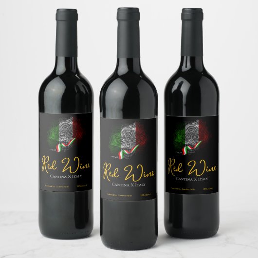 Étiquette Pour Bouteilles De Vin Italian flag (Bouteilles)