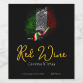 Étiquette Pour Bouteilles De Vin Italian flag (Étiquettes simples)