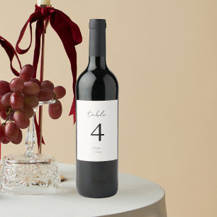 Étiquette Pour Bouteilles De Vin Ivoire Chic B&W minimaliste Mariage