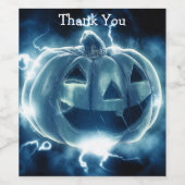 Étiquette Pour Bouteilles De Vin jack-o-lanterne sous la pluie (Étiquettes simples)