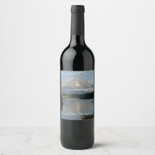 Étiquette Pour Bouteilles De Vin Jackson Hole River au parc national de Grand Teton
