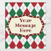 Étiquette Pour Bouteilles De Vin Jacquard de Noël Motif (Étiquettes simples)