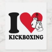 Étiquette Pour Bouteilles De Vin J'adore le kickboxing (Étiquettes simples)