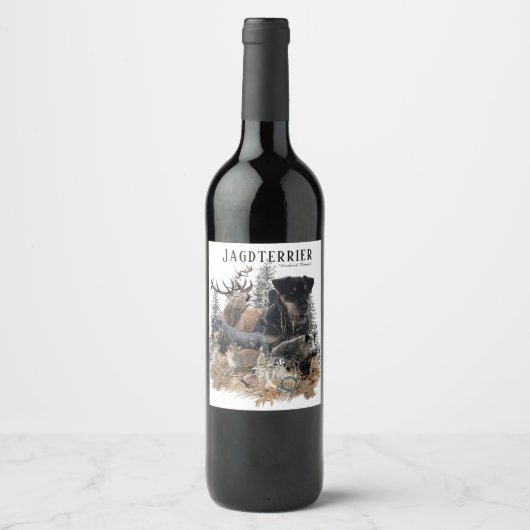 Étiquette Pour Bouteilles De Vin Jagdterrier (Devant)