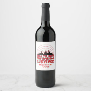 Étiquette Pour Bouteilles De Vin J'ai survécu au tremblement de terre de NYC Tri St