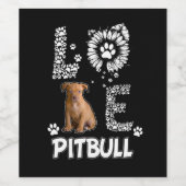 Étiquette Pour Bouteilles De Vin J'aime les chiens Pitbull (Étiquettes simples)