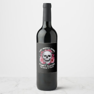 Étiquette Pour Bouteilles De Vin J'aime les émissions de meurtre, des vêtements con