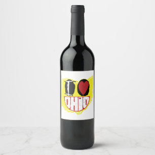 Étiquette Pour Bouteilles De Vin J'Aime Ohio Sourire Un Visage Heureux