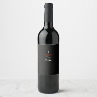 Étiquette Pour Bouteilles De Vin J'aime plus design minimaliste