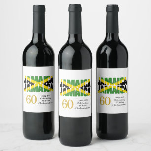 Étiquette Pour Bouteilles De Vin JAMAICA 60e anniversaire de l'indépendance