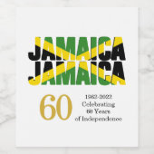 Étiquette Pour Bouteilles De Vin JAMAICA 60e anniversaire de l'indépendance (Étiquettes simples)