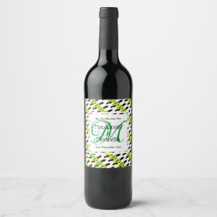 Étiquette Pour Bouteilles De Vin JAMAICA Monogramme Fête de mariage personnalisée B