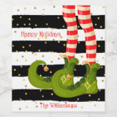 Étiquette Pour Bouteilles De Vin Jambes elfes noir et blanc (Étiquettes simples)