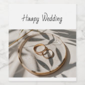 Étiquette Pour Bouteilles De Vin Japandi wedding (Étiquettes simples)