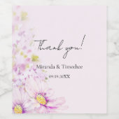 Étiquette Pour Bouteilles De Vin Jardin boho floral rose pâle (Étiquettes simples)