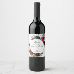 Étiquette Pour Bouteilles De Vin Jardin d'automne Proposition de Matron d'honneur