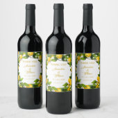 Étiquette Pour Bouteilles De Vin Jardin de couronnes de citron moderne | MARIAGE (Bouteilles)