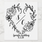 Étiquette Pour Bouteilles De Vin Jardin des Coeurs (Étiquettes simples)