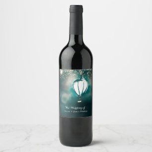 Étiquette Pour Bouteilles De Vin Jardin Enchanté Lumières de Chaîne d'Été Mariage V