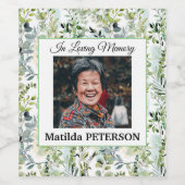 Étiquette Pour Bouteilles De Vin Jardin vert Funérailles Feuilles (Étiquettes simples)