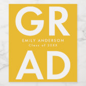 Étiquette Pour Bouteilles De Vin Jaune | Graduation Gras (Étiquettes simples)