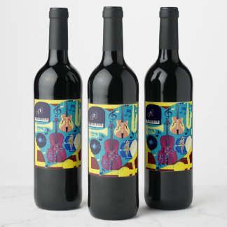 Étiquette Pour Bouteilles De Vin Jazz Blues