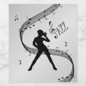 Étiquette Pour Bouteilles De Vin Jazz Dance Silver (Étiquettes simples)