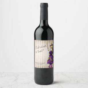 Étiquette Pour Bouteilles De Vin Je boirai à cette Alice dans le Mariage du pays de