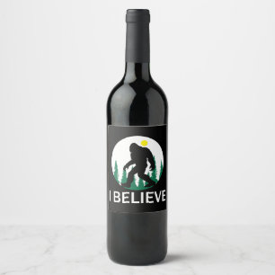Étiquette Pour Bouteilles De Vin Je crois en Bigfoot