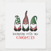 Étiquette Pour Bouteilles De Vin Je Passe Avec Mes Gnomies Drôle Noël En Disant (Étiquettes simples)