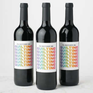Étiquette Pour Bouteilles De Vin Je préfère calmer les lettres Rainbow Ombre