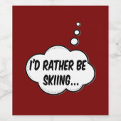 Étiquette Pour Bouteilles De Vin Je Préférerais Skier (Étiquettes simples)
