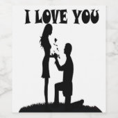 ÉTIQUETTE POUR BOUTEILLES DE VIN JE T'AIME (Étiquettes simples)