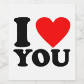 Étiquette Pour Bouteilles De Vin Je T'Aime (Étiquettes simples)