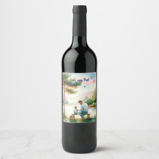 Étiquette Pour Bouteilles De Vin Je t'aime, papa