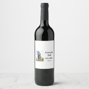 Étiquette Pour Bouteilles De Vin Je t'aime papa fête des pères élégant ajouter du t