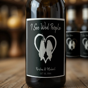 Étiquette Pour Bouteilles De Vin Je Vois Des Gens D'Eau Ghost Mariage Halloween