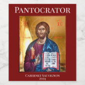 Étiquette Pour Bouteilles De Vin Jesus Christ Pantocrator Icon (Étiquettes simples)