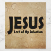 Étiquette Pour Bouteilles De Vin Jésus Seigneur salut (Étiquettes simples)