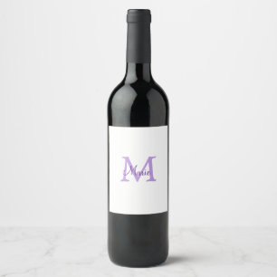 Étiquette Pour Bouteilles De Vin jeté simple minimal ajouter nom monogramme rose ro
