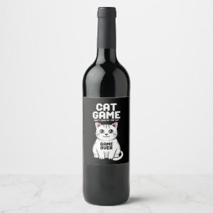Étiquette Pour Bouteilles De Vin Jeu de chat ne regardez pas le chat sur drôle