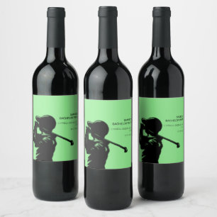 Étiquette Pour Bouteilles De Vin Jeu de golf de golfeur noir Trip Bachelor Party mi