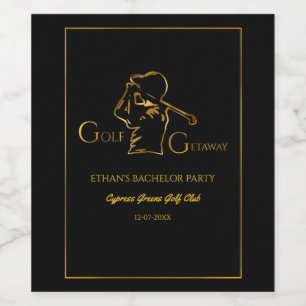 Étiquette Pour Bouteilles De Vin Jeu de golf de golfeur noir Trip Bachelor Party mi