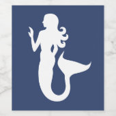 Étiquette Pour Bouteilles De Vin jeu nautique MERMAID thème (Étiquettes simples)