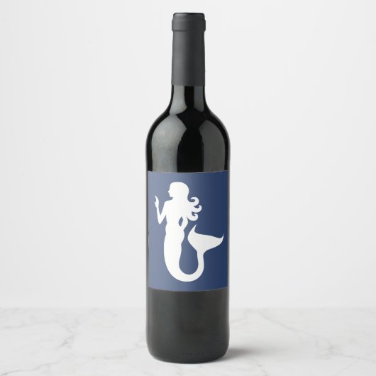 Étiquette Pour Bouteilles De Vin jeu nautique MERMAID thème (Devant)
