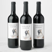 Étiquette Pour Bouteilles De Vin Jeunes mariés aquarelle Mariage (Bouteilles)