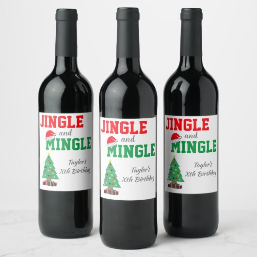 Étiquette Pour Bouteilles De Vin Jingle Et Mingle (Bouteilles)